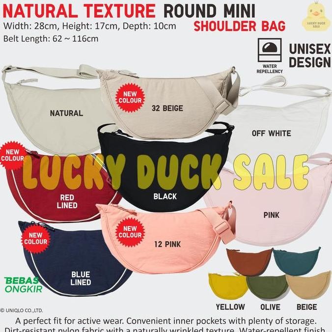 Round Mini Shoulder Bag Tas Bahu Bulat Selempang Unisex Ori Uniqlo (Best Quality)