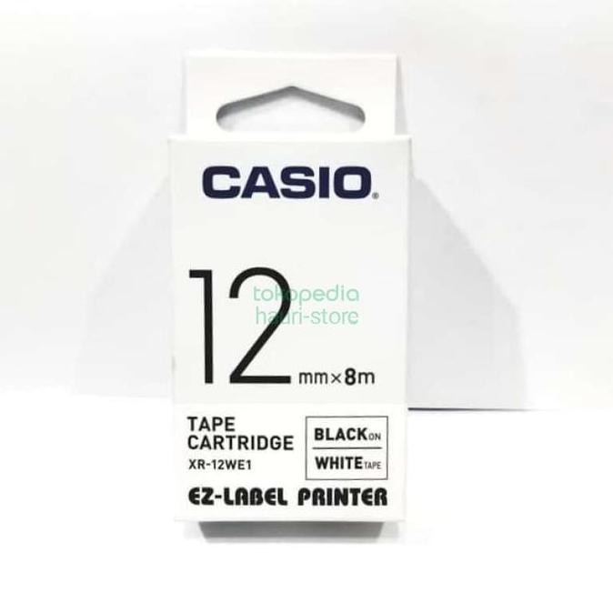 

Ez Label Tape Catridge Casio Xr-12We1 Black On White 12Mm Original New Stok
