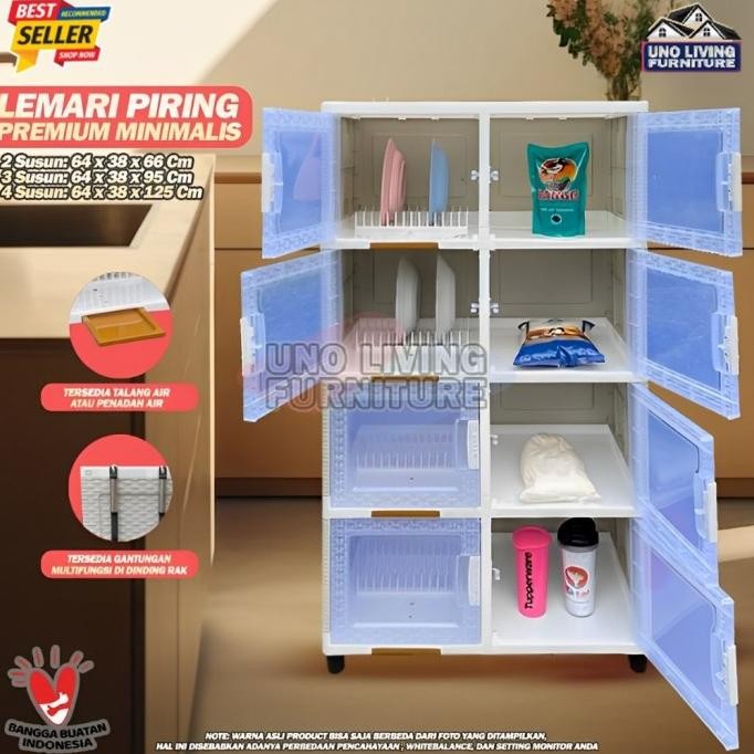 Akako Rak Piring Plastik 2 Pintu Mini Dish Rack Lemari Dapur