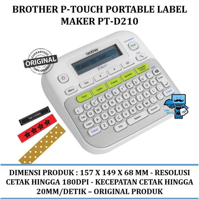 

Brother P-Touch Portable Label Maker Pt-D210 New Stok