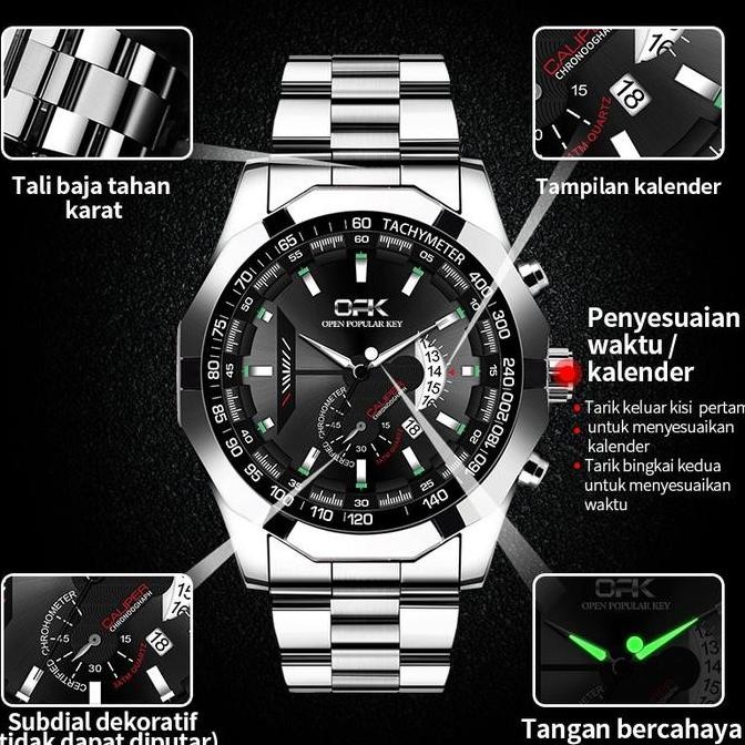 Promo Opk Jam Tangan Pria Original Anti Air Cowok Bergaya Elegan Bisnis Analog Kuarsa Man Watch Cod 