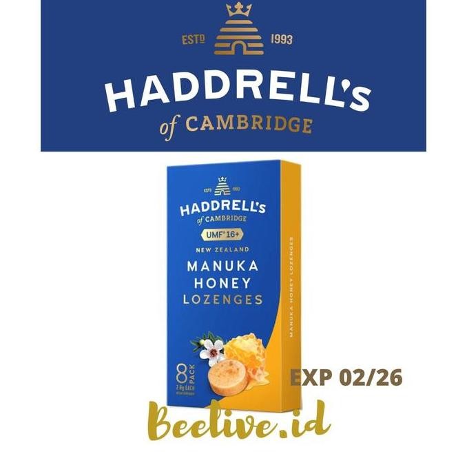 

Permen Madu Haddrells Manuka Honey Lozenges Umf 16+ Mgo 573+ 8 Pack
