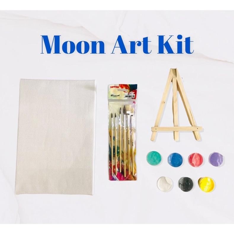 

Canvas Painting Kit | Painting Kit | Alat lukis 1set lengkap | Alat Lukis Termasuk Easel | Painting Kit by Moon art AST