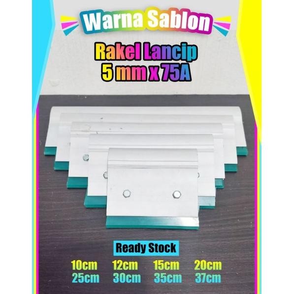 

Rakel sablon minyak lancip dan papak 5mm x 75A 25cm 30cm 35cm 37cm + gagang allumunium AST