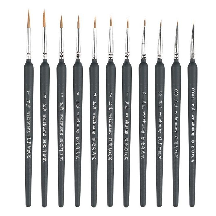 

Kuas Lukis Liner Weizhuang Tip Nylon Bulat 11pcs SET / Wei Zhuang Round brush Set Detailing AST