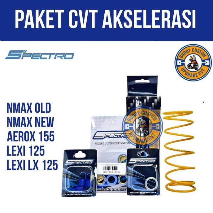 Paket CVT Full Upgrade Nmax Aerox  Lexi 125 155 Spectro Racing- Paket Upgrade CVT Nmax Aerox Spectro