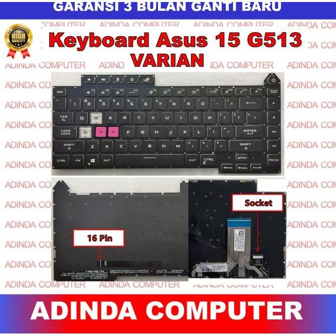 TERLARIS - Keyboard Asus ROG Strix G15 G513 G513QC G513QE G513QM Backlight