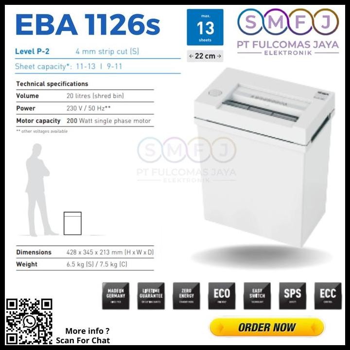 Terlaris Mesin Penghancur Kertas Eba 1126S Paper Shedder Garansi Resmi Good Quality