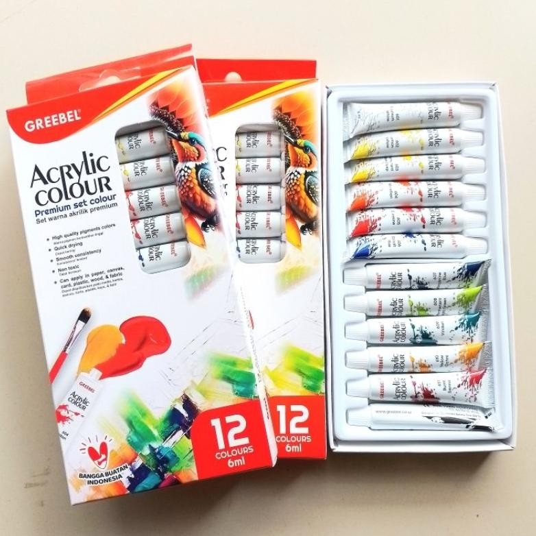 

Cat Acrylic Greebel 6ml 12 Warna ( Set ) [ Original ] AST