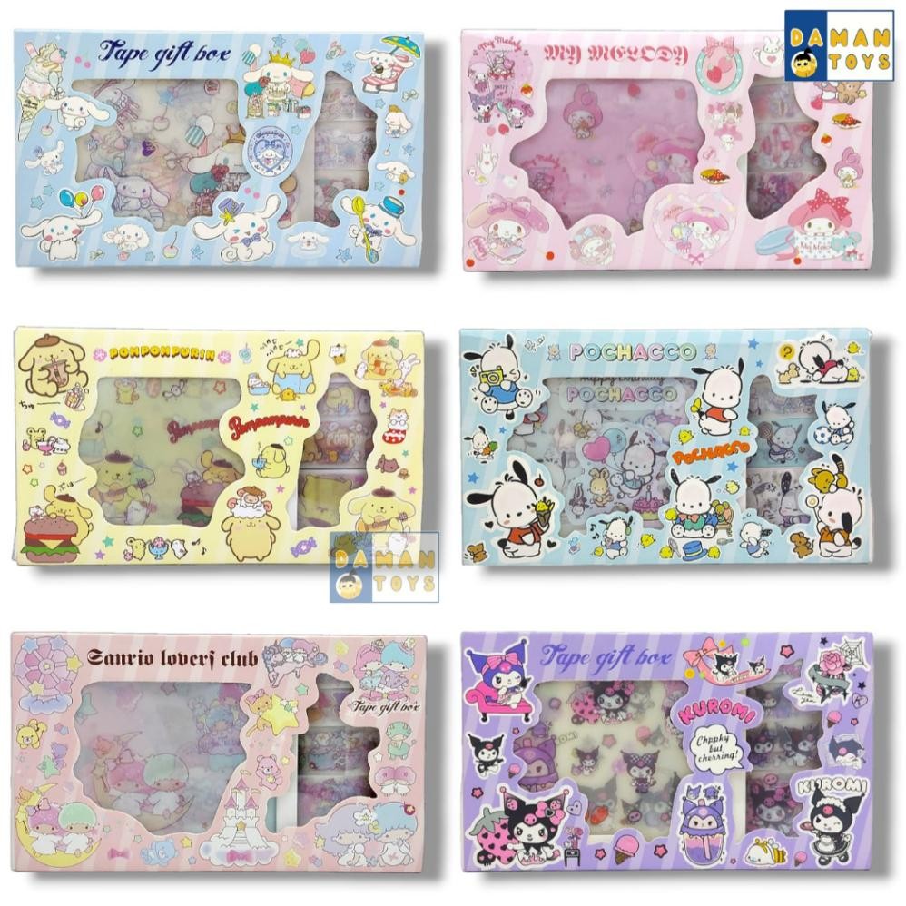 

Stiker Washi Tape Decor Lucu Sanrio Kuromi My Melody Pochacco Pompourin Little Twin Star Cinnamonroll AST