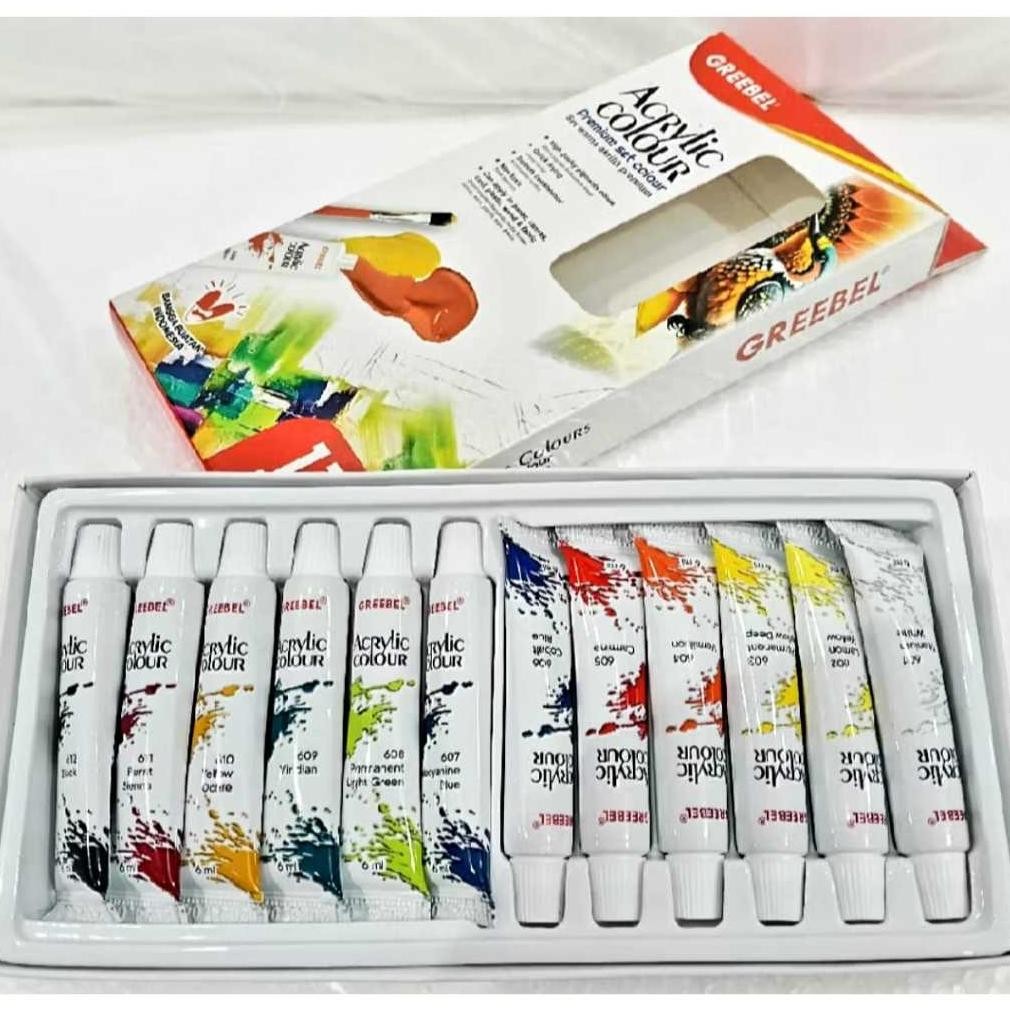 

CAT ACRYLIC PREMIUM SET 12 COLOUR GREEBEL 12 WARNA 6ML TERMURAH AST