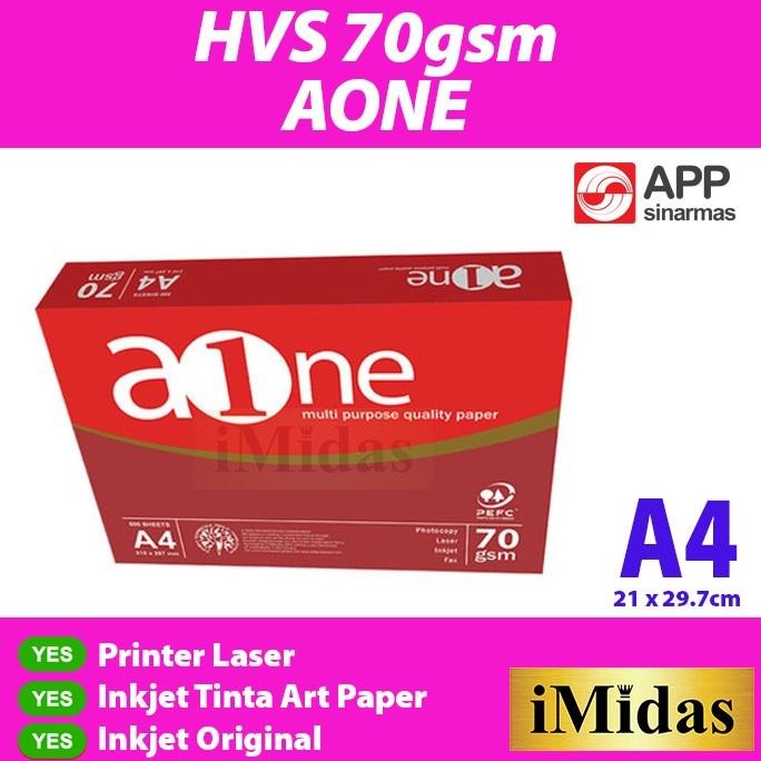 

Kertas HVS 70 gsm A4 1 RIM / 500lbr 70 grm AST