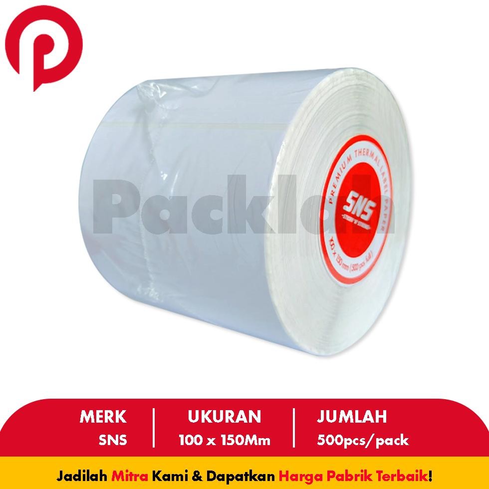 

LABEL THERMAL / KERTAS THERMAL / STICKER THERMAL 100x150 mm A6 500 Lembar PackLah AST