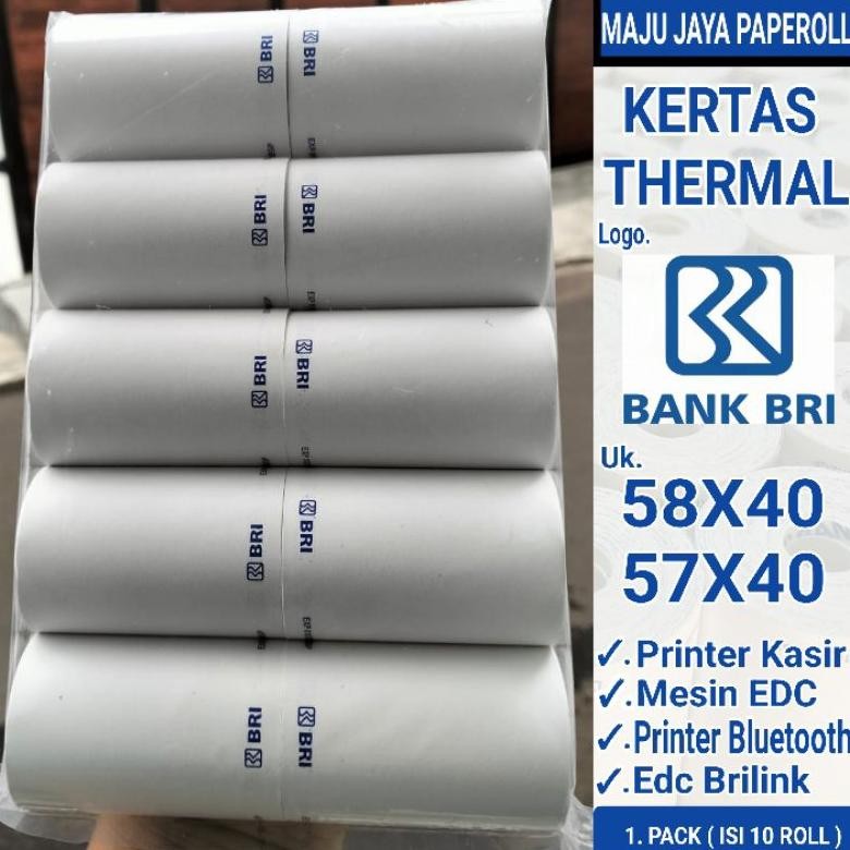 

KERTAS THERMAL EDC LOGO BANK BRI / BRILINK ISI 10 ROLL AST