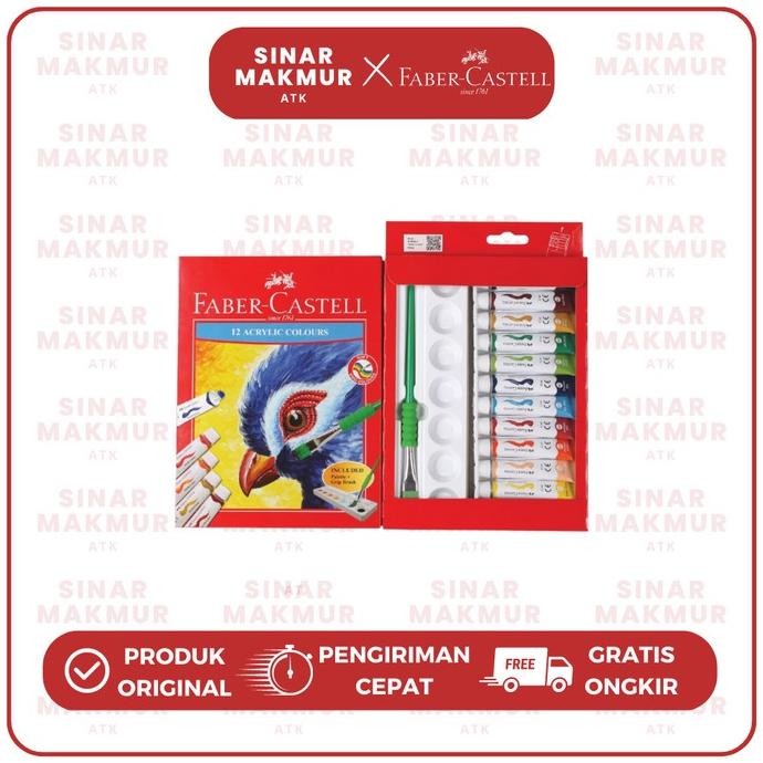 

12 Acrylic Colours/Acrylic Paint/Cat Akrilik 12 Warna Faber-Castell (Set) AST