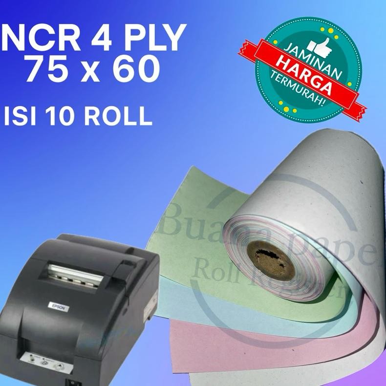 

Kertas 75x60 NCR 4ply/4rangkap epson tm-u220 dotmarix AST