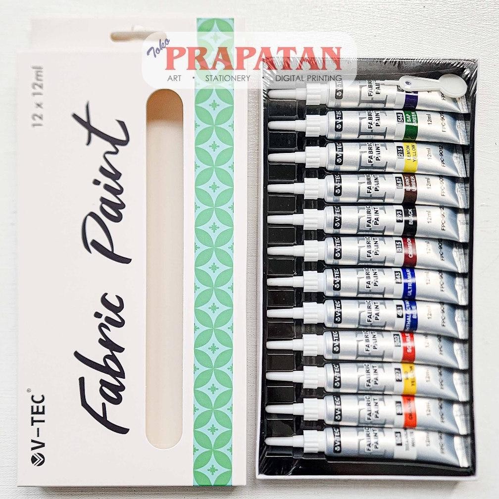 

V-TEC Fabric Color Set 12x12ml FPC-9012 | Cat Kain Tekstil AST