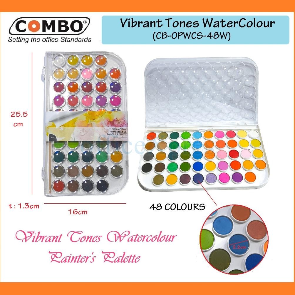 

Water Colour Painting Solid / Cat Air Lukis 48 Warna / 48 Vibrant Tones Watercolour / Alat Melukis / Alat Mewarnai AST
