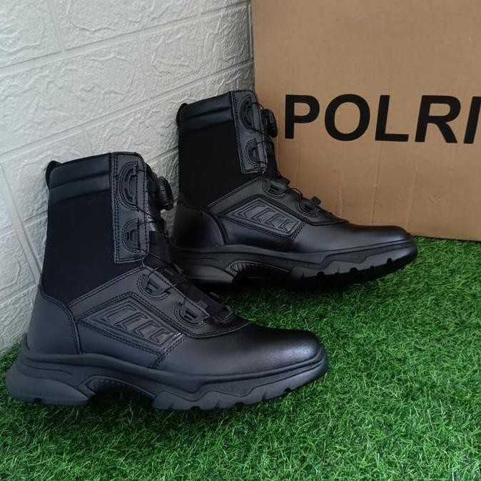 Tersedia Sepatu PDL Hitam Tali Putar Jatah Brimob / Sepatu PDL Jatah Brimob