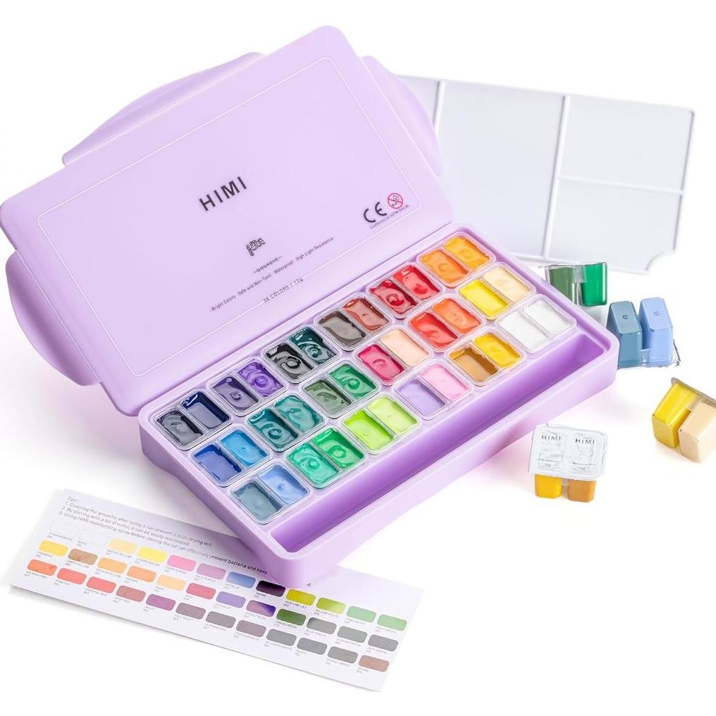 

Miya Himi Gouache Paint Twin Cup / Half Cup Cat set 36 Colors x 12gr AST