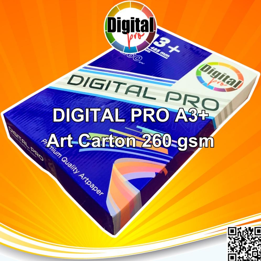 

Digital PRO Gloss Kertas Art Paper Carton 260Gsm, 210Gsm, 230Gsm | Ivory 250Gsm A3+ 250 Lembar- PACK AST