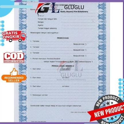 

Kertas Daftar Riwayat Hidup (Perpak = 100 lbr) AST