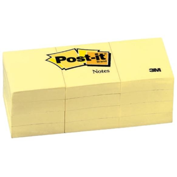 

3M Post It 653-12CY Sticky Notes Yellow Canary AST
