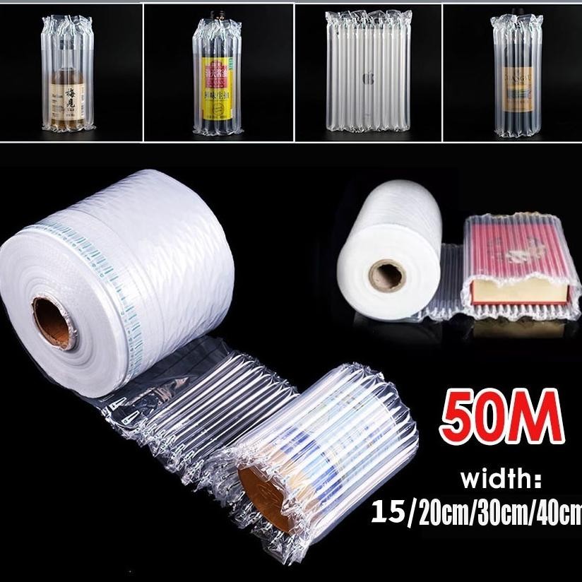 

50M Air Bubble Wrap 15cm/20cm/30cm/40cm Anti Pecah Inflatable Bag Plastik Air Bag Roll Cushion Packing Bubble Wrap Extra Bubble Packing Air Bag Cushion AST