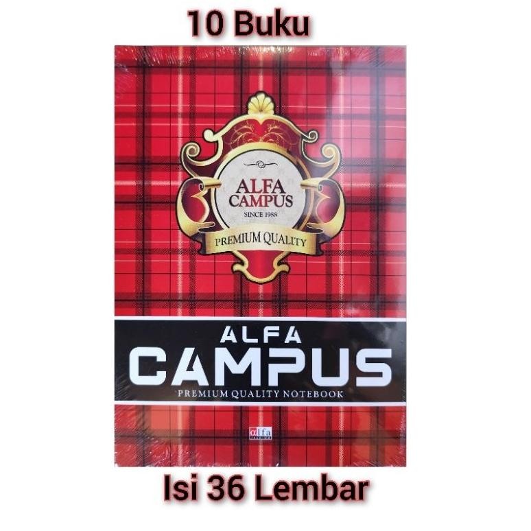 

Buku Alfa Campus 36 Lembar isi 10 Buku Kertas Putih Ukuran Boxy / Panjang AST