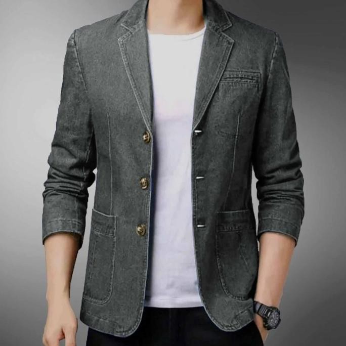 [JAS BLAZER JEANS DENIM AUSTIN SC] blazer pria denim varian warna