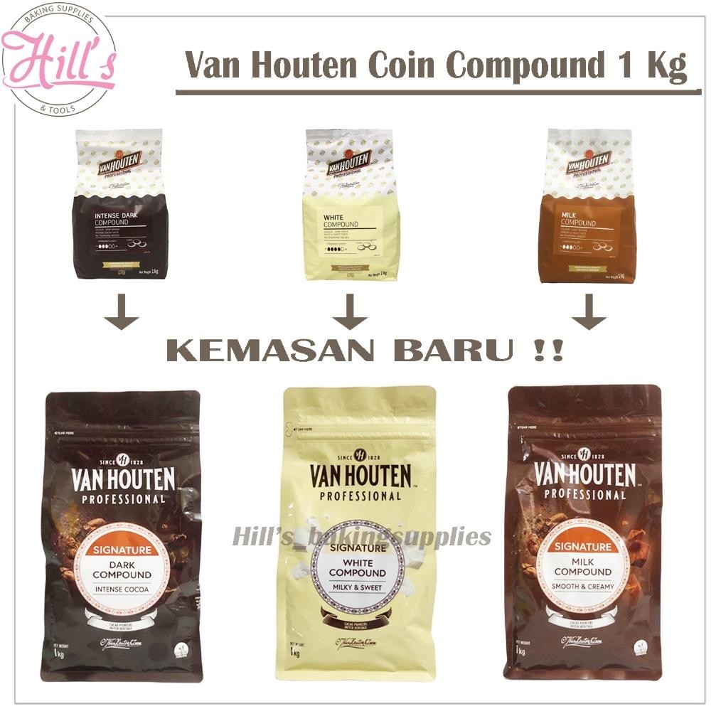 

VAN HOUTEN COIN COMPOUND 1 KG PROFESSIONAL / DARK INTENSE MILK WHITE CHOCOLATE / COKLAT COIN 1KG