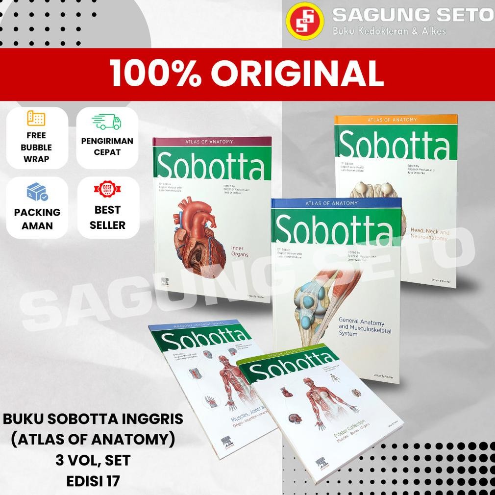 SOBOTTA ENGLISH VERSION ATLAS OF ANATOMY 17ED (NEW EDITION) 2023 / SOBOTTA INGGRIS EDISI TERBARU AST