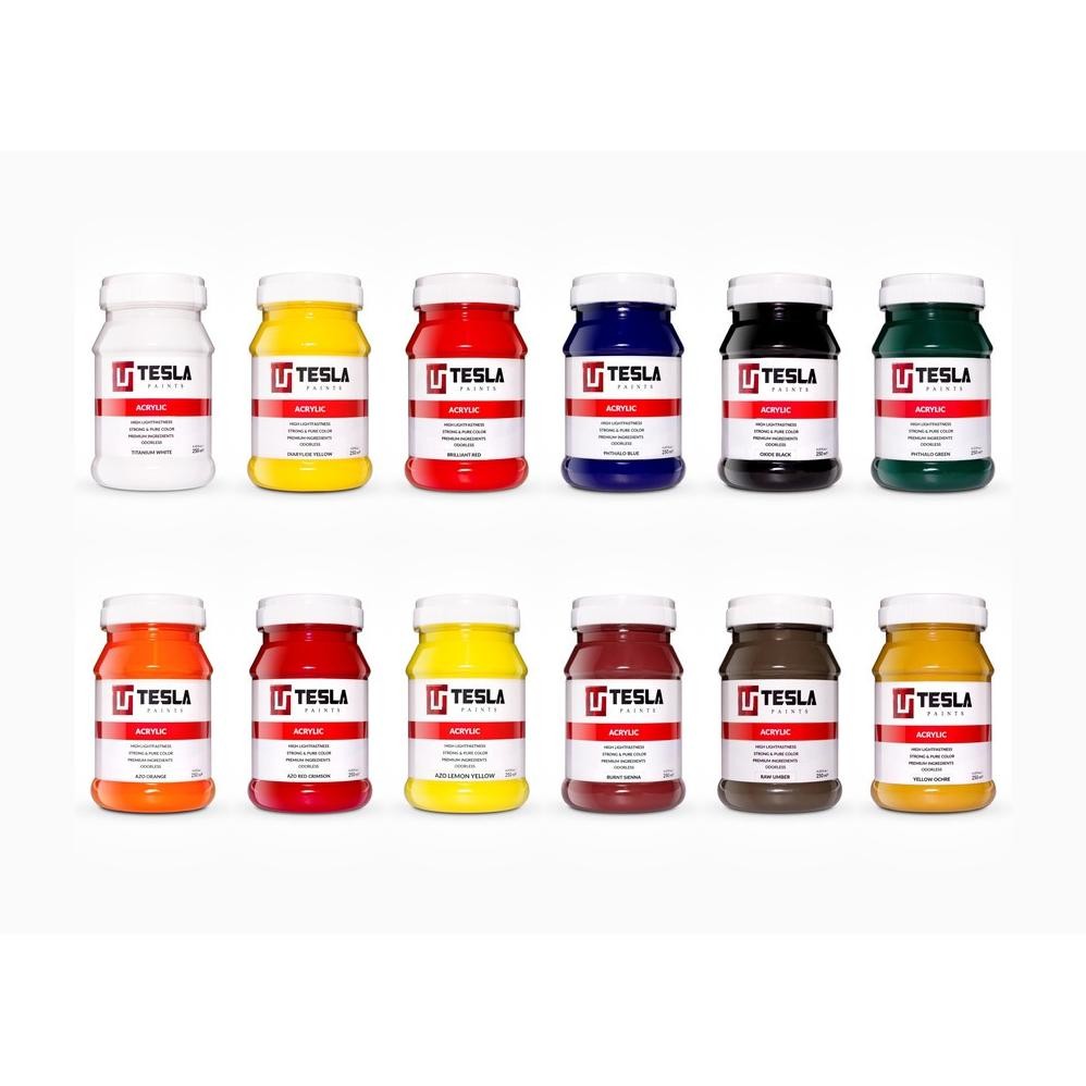 

Tesla Paints 250ml set 12 warna - acrylic paints - Tesla paint - cat akrilik AST