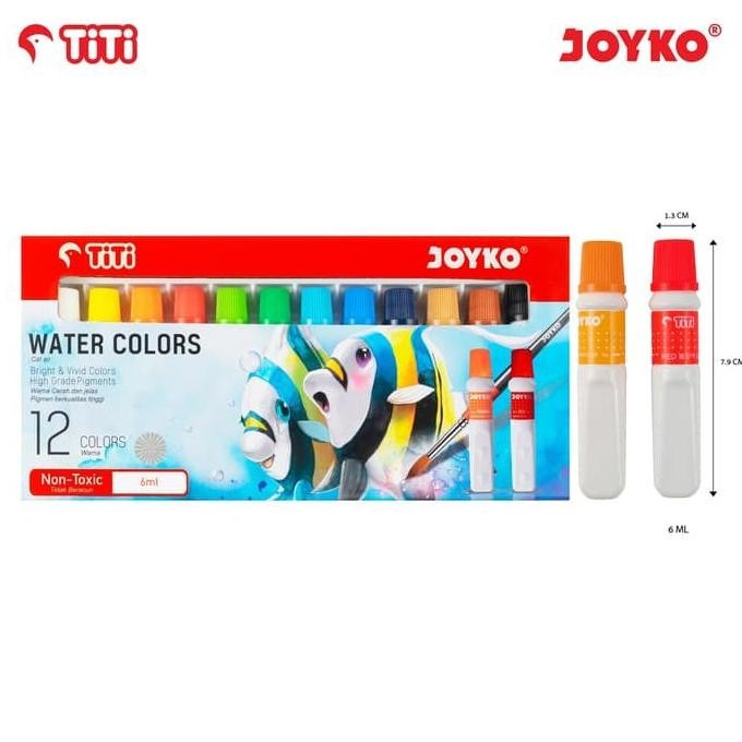 

Water Color Cat Air Joyko TiTi WAC-6ML-12 Warna Colors AST