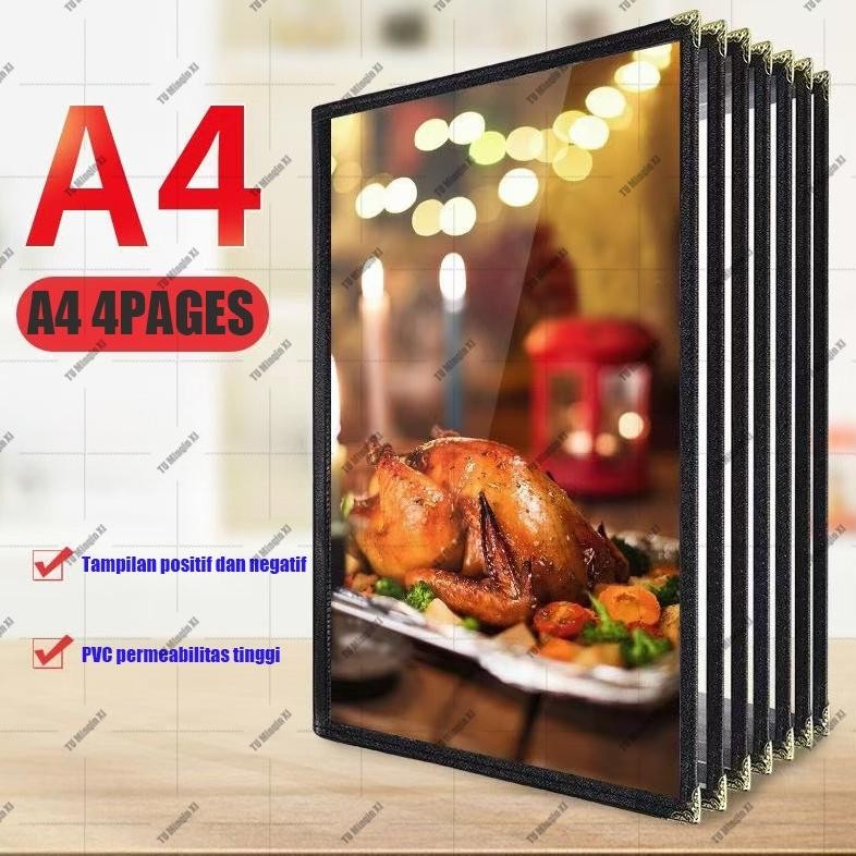 

Menu Sampul Buku Transparan A4 Buku Menu Cover Restoran Kulit Cover Pelindung Menu AST