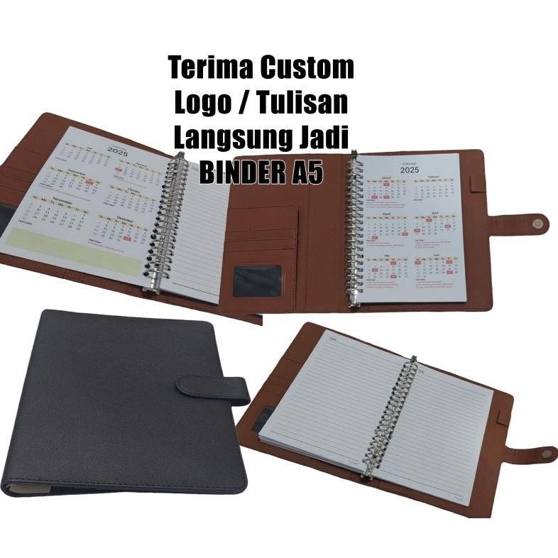 

AC-22 Buku Binder Agenda A5 Premium / Custom Logo / Buku Catatan Kantoran / Notebook Exclusive Premium / Binder6LobangAgenda Binder 20 Lobang Notebook AST