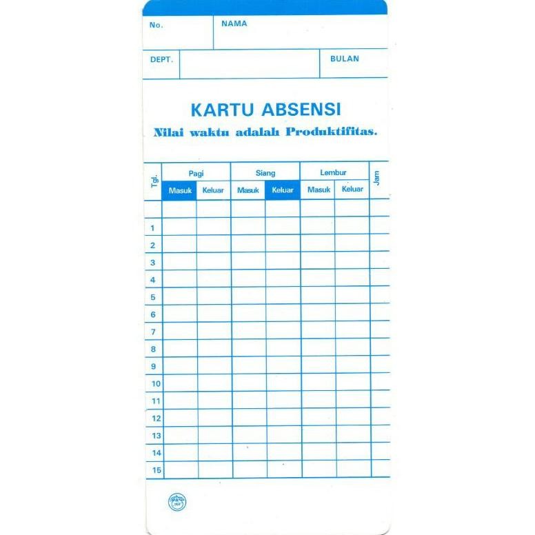 

KARTU ABSENSI WARNA ISI 100 LEMBAR AST