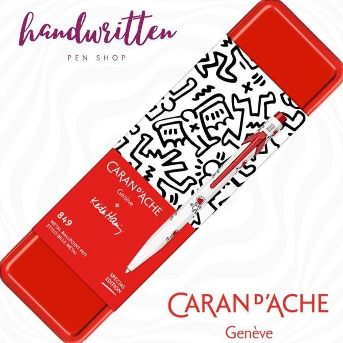 

Keith Haring + Caran Dache 849 Ballpoint Pen White/ Pulpen Co