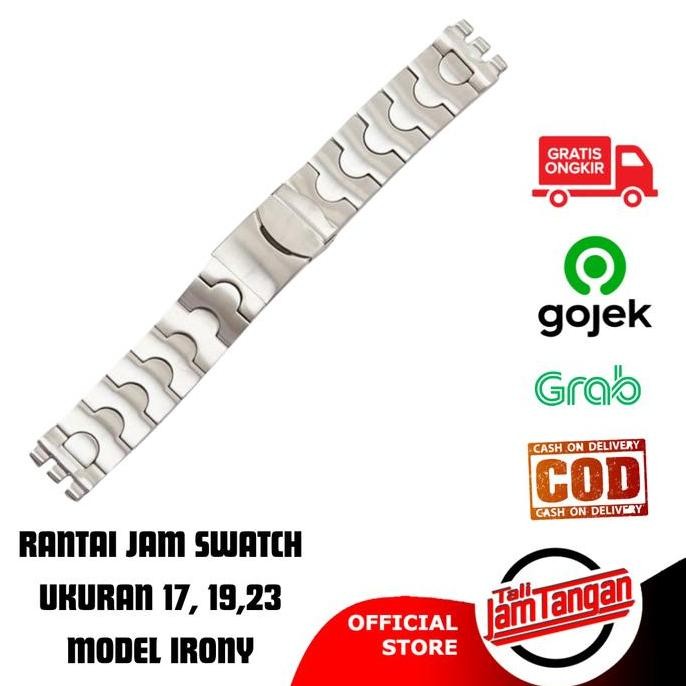 Tersedia Tali Jam Tangan Rantai Untuk Swatch Irony Bracelet Solid Stainless Ukuran 17mm 19mm 23mm