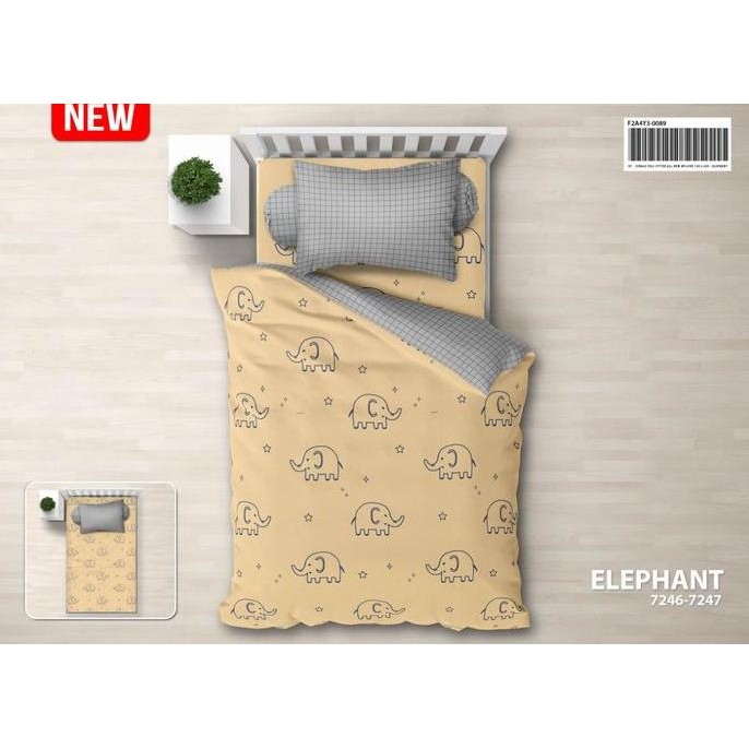 sprei my love 120x200 motif karakter gajah kuning muda - ELEPHANT