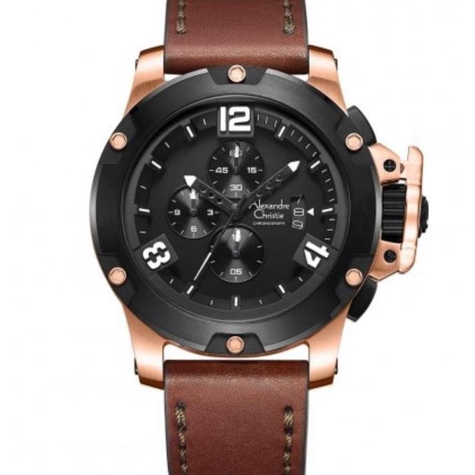 Tersedia Jam Tangan Pria Alexandre Christie AC 6295 MC Kulit Original