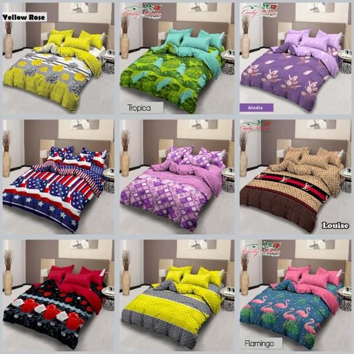 Bed Cover Set Rumbai Lady Rose Ukuran 160x200 Queen Bedcover Ladyrose