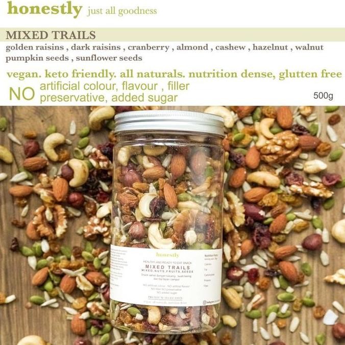 

Trail Mixed , Mix Roasted Nuts Fruits Seeds , Mix Kacang Bijian Buah