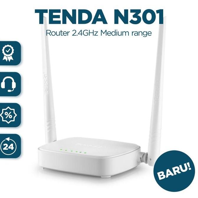 Tenda N301 Original - Router Wifi 2.4Ghz Tenda 4G New Stok