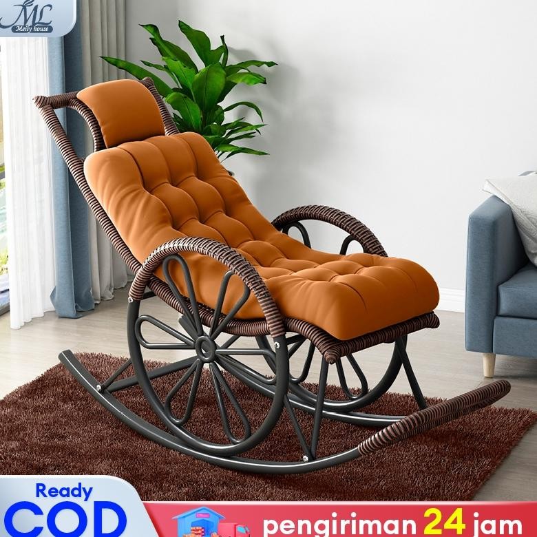 Kursi Goyang Rotan Kursi Rotan Kursi Santai Kursi Malas Kursi Goyang Santai Bantal Opsional