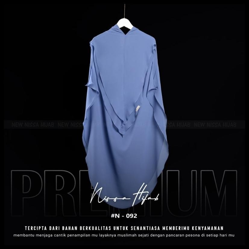 KERUDUNG SYAR'I DUA LAYER BAHAN CERUTY KHIMAR SOFT PAD HIJAB INSTAN  CANTIK WANITA MUSLIM NISSA HIJA