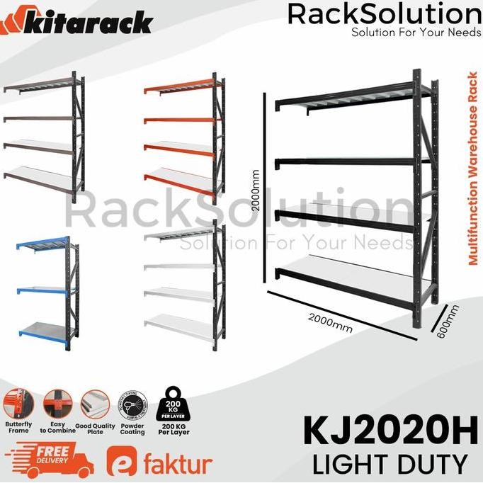 Kitarack Kj2020H Jointer Rack Gudang 2M Multifungsi 200Kg 3/4 Layer Co