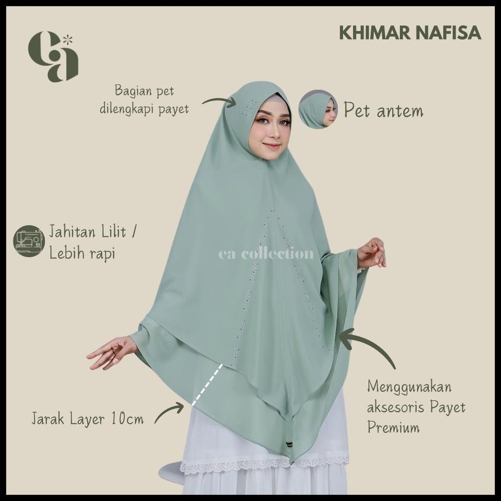 JILBAB JUMBO KHIMAR SYARI HIJAB SYAR'I CERUTY 2 LAYER