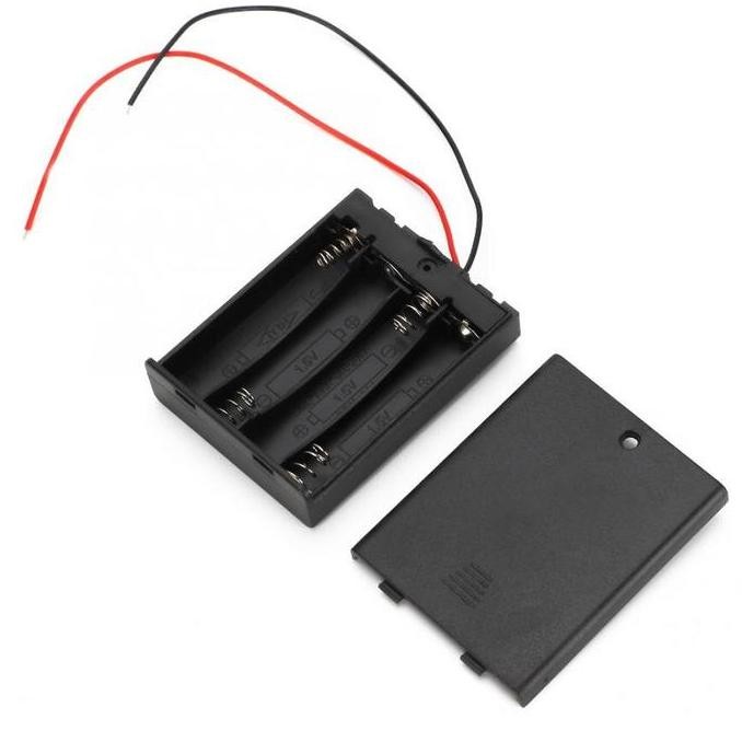 (Allthebest) Battery Holder 4xAAA 4 x AAA Baterai Case Box Kotak Tempat Baterai