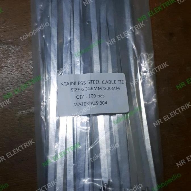 

Stainless Cable Ties -Kabel Ties Stainless 4.6 X 200Mm 20Cm 100Pcs Co